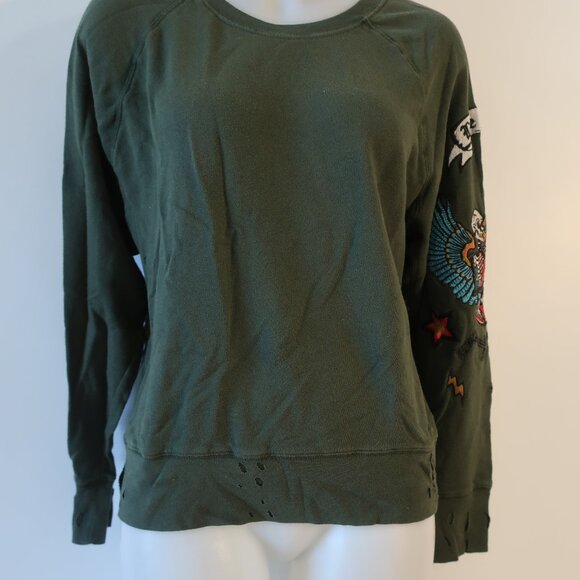 Womens Zadig & Voltaire Dark Green Multicolor Skeleton Graphic Sweatshirt Top M - Picture 12 of 16